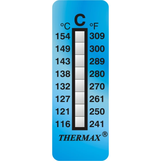 Thermax Irreversible Temperature Indicating Strips